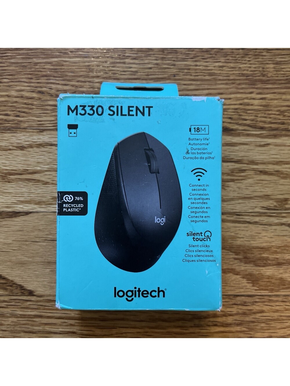 New Logitech M330 Silent Wireless Mouse Black 910-004905 No USB Receiver Dongle